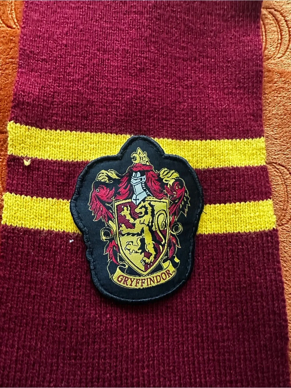 Warner Bros. Burgundy and Yellow Gryffindor-Style Kids Knit Scarf